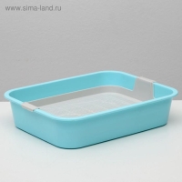 Туалет "Мур-мяу" для кошек, с сеткой, 33,2 х 25,6 х 7,2 см голубой