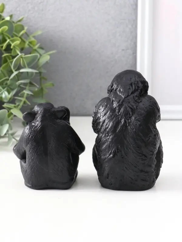 Набор статуэток &laquo;Обезьяны&raquo;, 2 шт., 6.5&times;6.5&times;10 см, 6.5&times;5.5&times;7.5 см, чёрный
