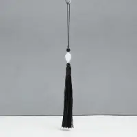 Подвеска текстиль, пластик "Кисть. Лотос" чёрная 1,2х2,7х14,5 см