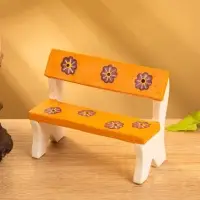 Сувенир дерево "Скамейка с цветами" цв. оранжевый, 11х5х9 см