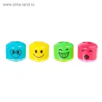 Точилка с контейнером &laquo;Смайл&raquo;, двойная, корпус МИКС