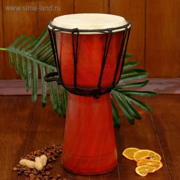 Сувенирный музыкальный инструмент барабан джембе "Классика" 30х15х15 см