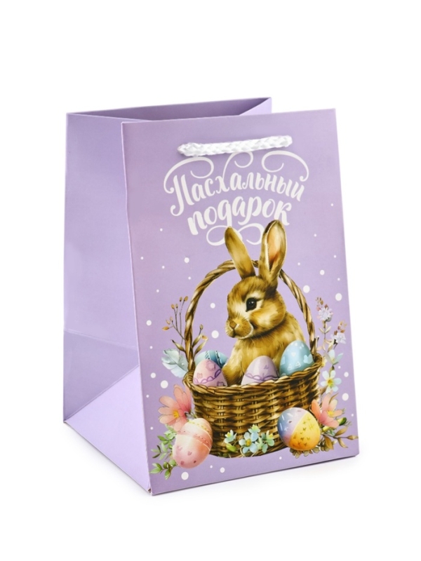 Пакет подарочный под кулич &laquo;Пасха&raquo;, заяц, 12 х 18 х 12 см
