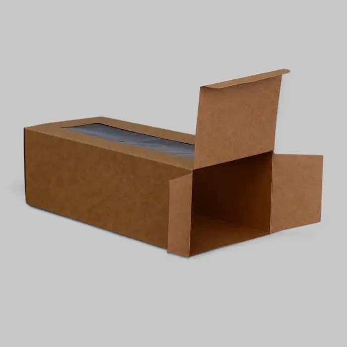 Коробка с окном под рулет, крафт, 26&times;10&times;8 см