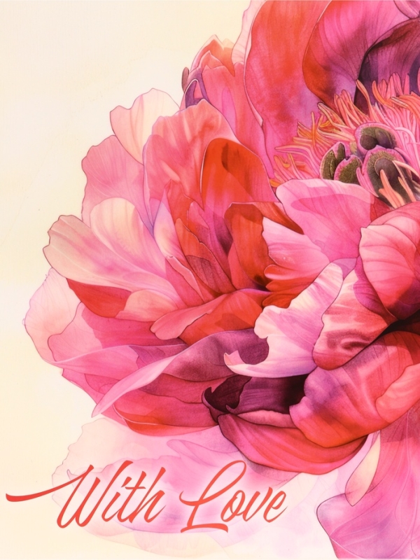 Пакет подарочный вертикальный "С Любовью", 26 &times; 32 &times; 12 см