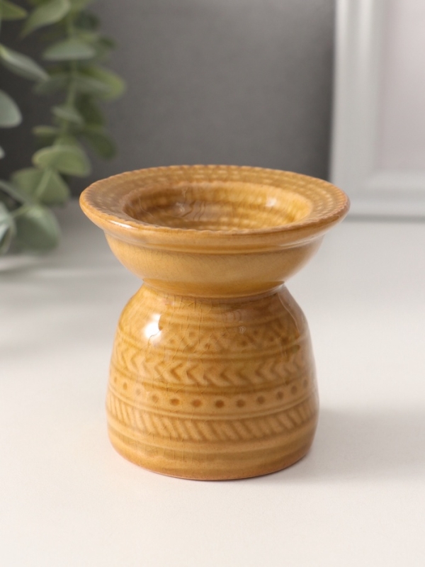 Аромалампа керамика "Геометрические узоры" карамель 7,5х7,5х6,5 см