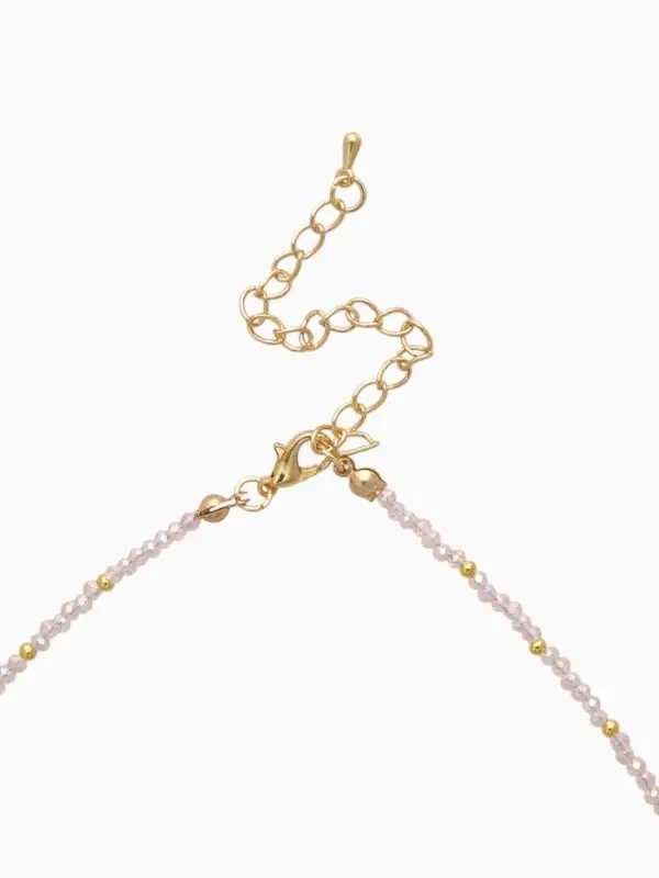 Чокер &laquo;Хрусталь&raquo; бусины, светло-розовый в золоте, 37 см + 5 см доп, цепочка