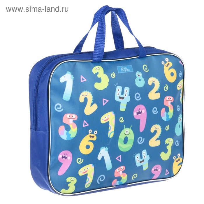 Папка с ручками текстильная, А4, 330 х 260 х 70 мм, Calligrata, &laquo;Цифры монстры&raquo;