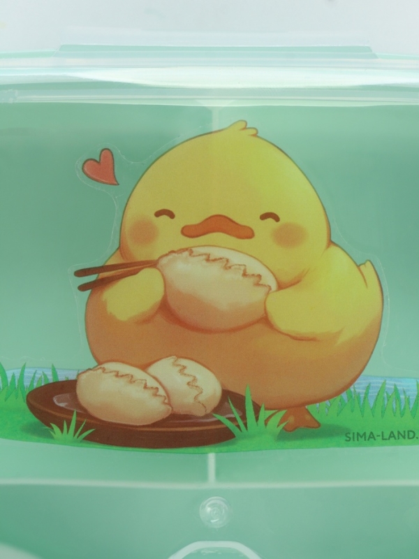 Ланч-бокс с клапаном, 3 секции, "Цыпленок", 14 х 14 х 5 см