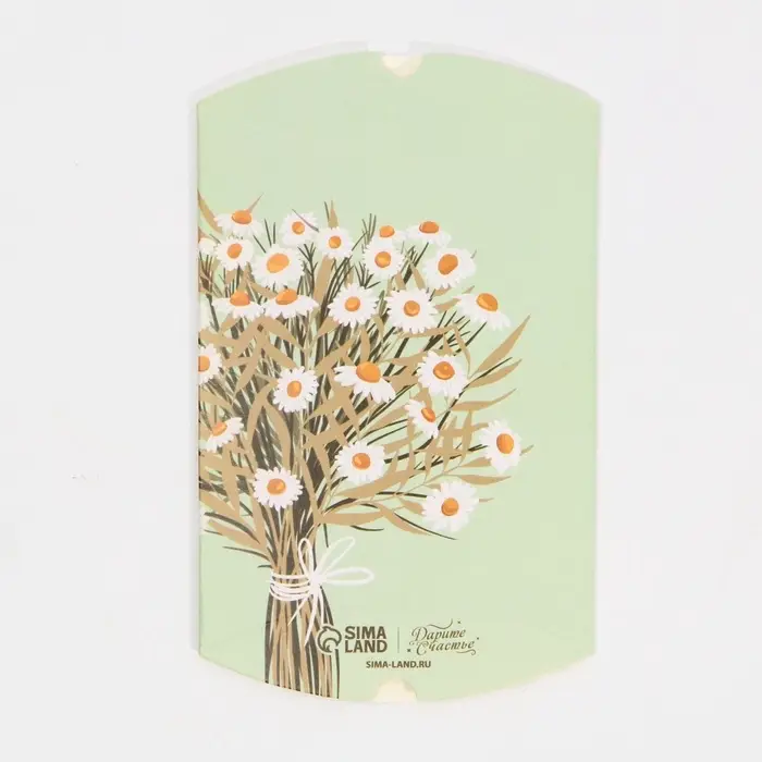 Коробка подарочная складная фигурная, упаковка, &laquo;Ромашки&raquo;, 11 х 8 х 2 см