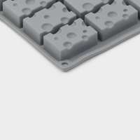 Форма для выпечки и муссовых десертов KONFINETTA &laquo;Сыр&raquo;, силикон, 20 ячеек (5&times;3см), 30&times;17,5&times;1,9 см, серая