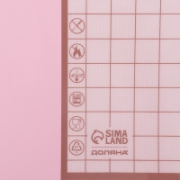 Коврик для выпечки армированный с разметкой Доляна &laquo;Безе&raquo;, силикон, 40&times;33&times;0,04 см, белый/кофейный