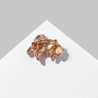 Брошь &laquo;Котик&raquo; полосатый, цвет бело-коричневый в золоте