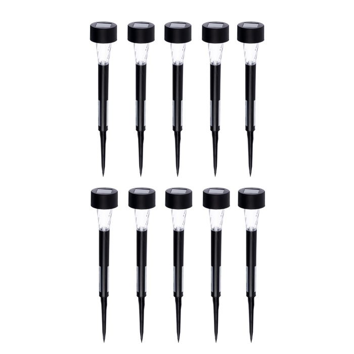 Набор садовых светильников на солнечной батарее &laquo;Трапеция&raquo;, 4.5 &times; 30 &times; 4.5 см, 1 LED, свечение белое, 10 шт.