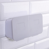 Органайзер для хранения, навесной, 2 секции, с клеевыми крючками, 20,2 &times; 11 &times; 6,4 см, цвет белый/серый