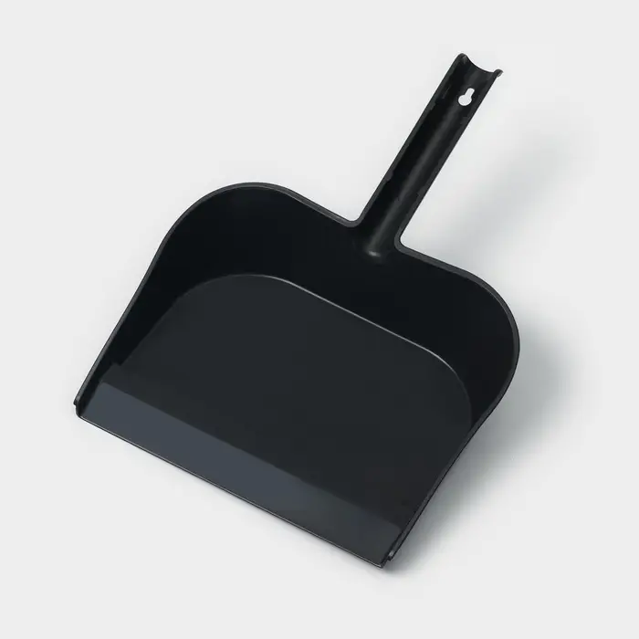 Совок для мусора, пластик, 32&times;22&times;9.5 см, ручка МИКС, серый