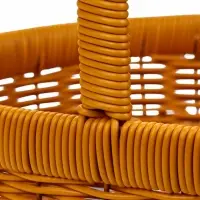 Корзина пластик 34 х 27 х 13 см, ручка20 см металл карскас коричневый