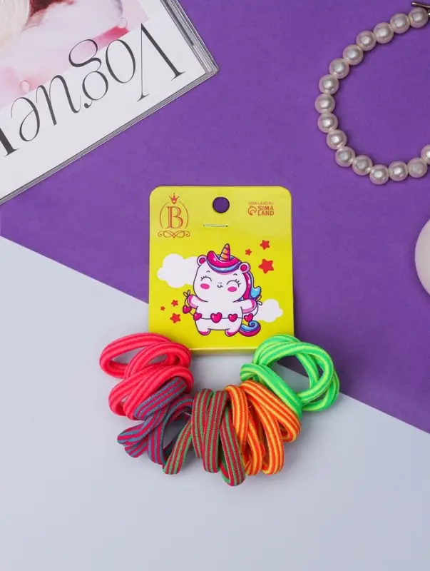 Резинка для волос &laquo;Единорожек&raquo;, набор 20 шт., звёзды, 2.5 см, МИКС