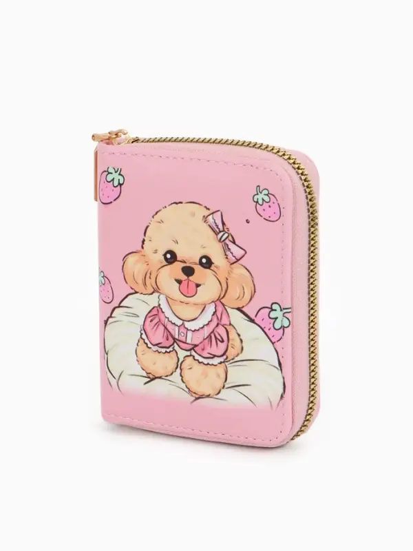 Кошелек дет 07-01-01 Июнь2542 собака, 8,52,510,5 см, 2 отд+отд/молн, д/карт, розовый