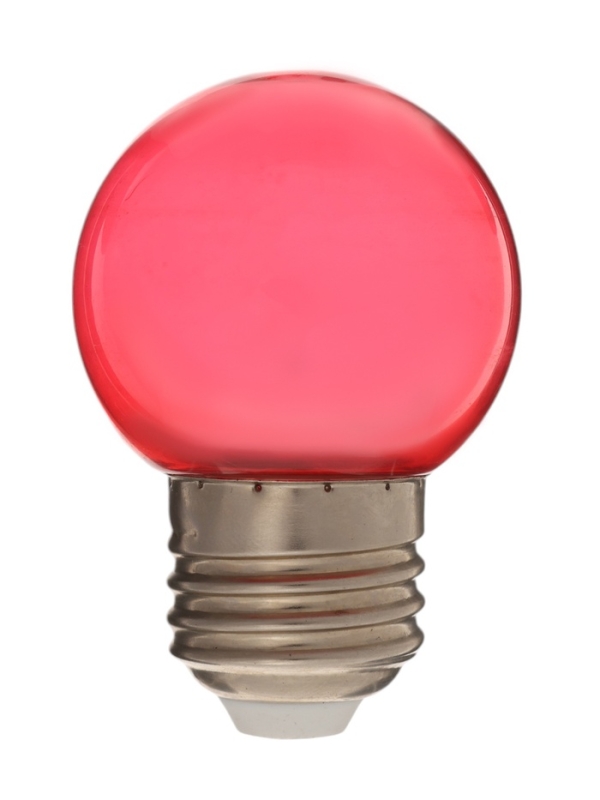 Лампа светодиодная, G45, Е27, 1.5 Вт, для белт-лайта, прозрачная, красная, набор 10 шт Лампа светодиодная, G45, Е27, 1.5 Вт, для белт-лайта, прозрачная, красная, набор 10 шт