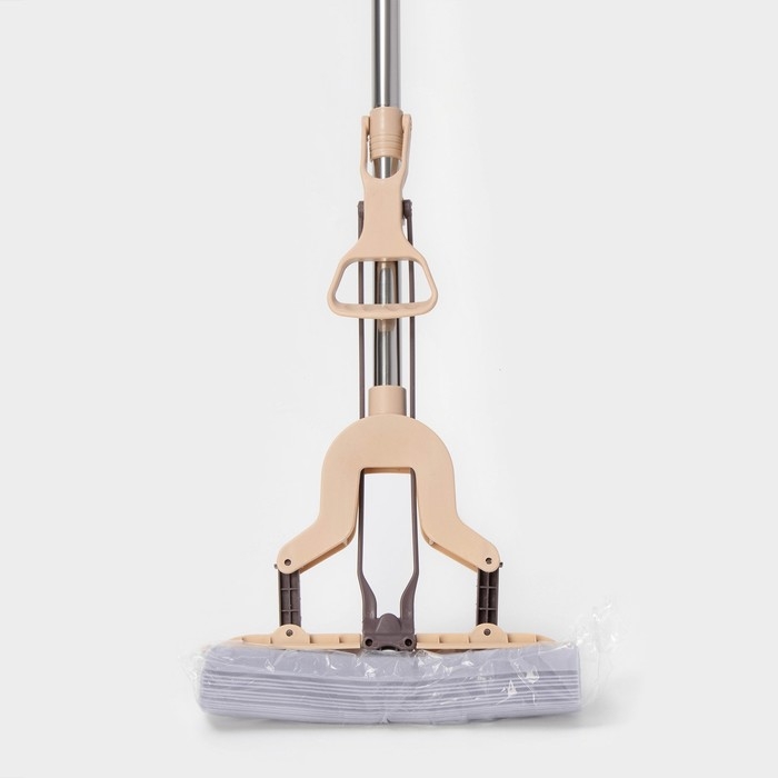 Швабра для мытья пола PVA Доляна, со складным отжимом, насадка 27&times;6 см, стальная составная ручка 116 см