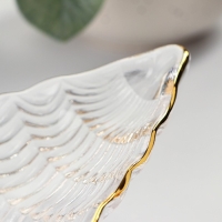 Блюдо сервировочное Magistro &laquo;Ракушка&raquo;, 20&times;11 см, прозрачное с золотой каймой