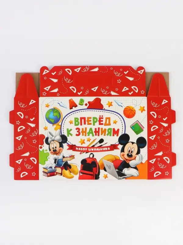 Коробка складная &laquo;Вперёд к знаниям&raquo;, Микки Маус,  33,7 х 25,7 х 7,9 см