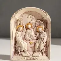 Икона с подвесом "Святая троица", размер 12х9х2 см, гипс, роспись