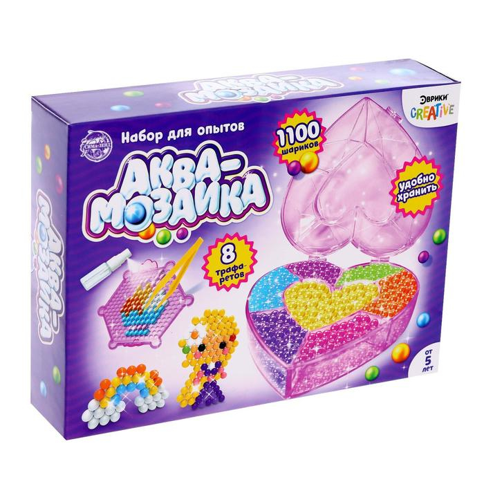 Аквамозаика &laquo;Сердце&raquo;, 8 карточек, 1100 шариков