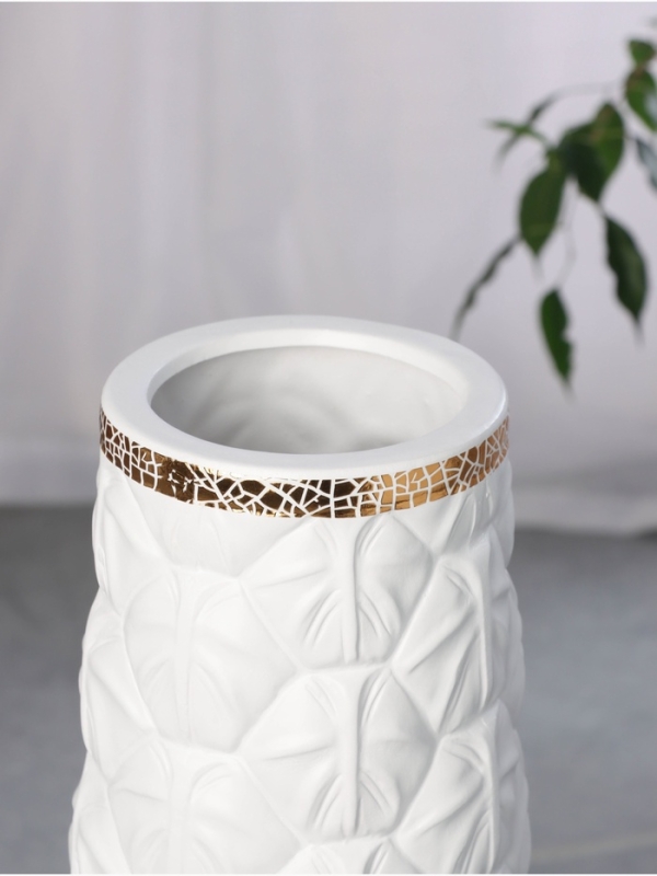 Ваза керамика напольная "Хадвин" 60х13 см, белый