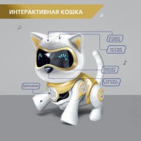 Робот кот &laquo;Шерри&raquo; IQ BOT, интерактивный: сенсорный, свет, звук, музыкальный, танцующий, на аккумуляторе, на русском языке, золотой