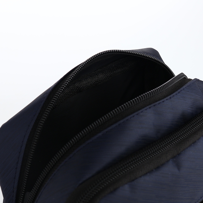Сумка мужская на молниях, наружный карман, цвет синий