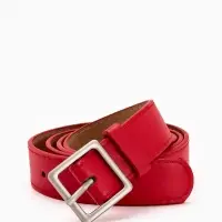 Ремень жен 05-01-02-01, Июнь2508, 3*0,3*110 см, без винта, пряж мат металл, 1 прокол, красн   109031