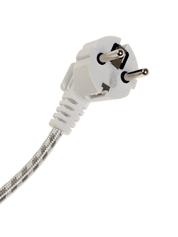 Шнур сетевой в тканевой оплетке с заземлением, 1.8 м, 2200Вт, 3x0,75мм2