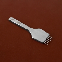 Набор строчных игольчатых пробойников для кожи (3шт цена за наб) шаг 4мм серебряный АУ