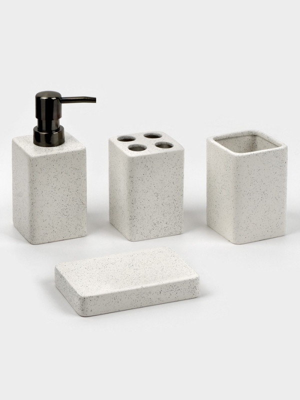 Набор для ванной "Tidy" 4 предмета (мыльница. дозатор для мыла, 2 стакана)