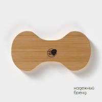 Салфетница керамическая на бамбуковой подставке BellaTenero, 14&times;7&times;10 см, цвет белый