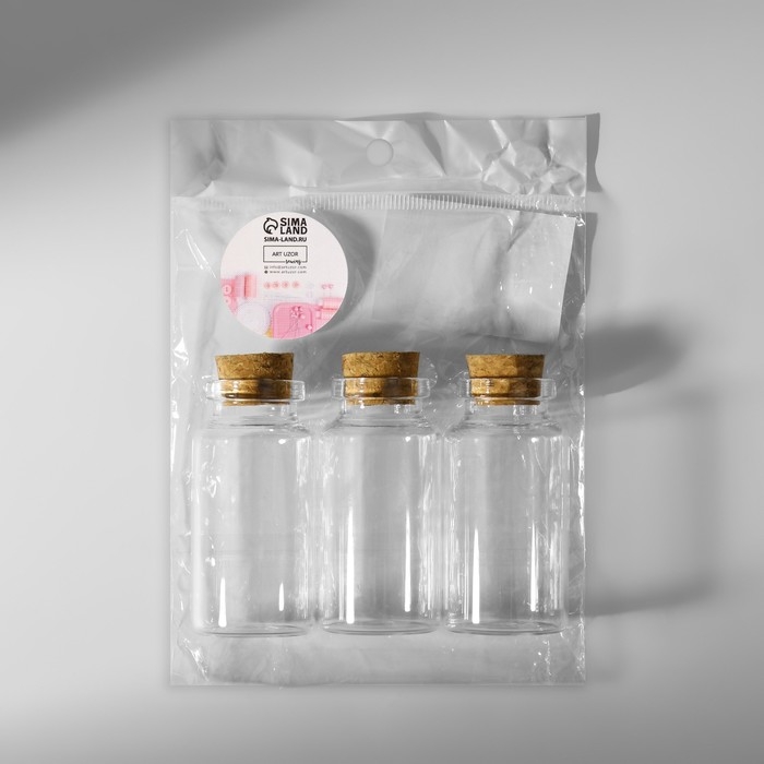 Баночки для хранения бисера, d=3&times;6 см, 3 шт.