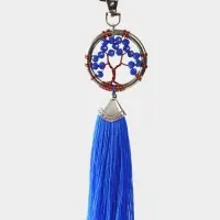Брелок ловец снов "Древо жизни" 19 см, цв. синий