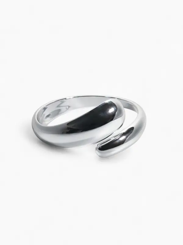 Браслет манжета &laquo;Капля&raquo;, цвет серебро