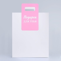 Пакет подарочный с вырубной ручкой 26 х 32 х 10 см , белый