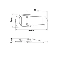 Замок-защелка на ящик Z10, 5.5 см, железный