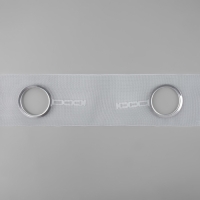 Шторная лента с люверсами, для драпировки, органза, d = 4,2 см, 8,5 см, 50 &plusmn; 1 м, цвет прозрачный/белый