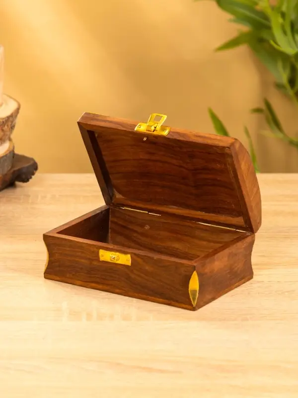 Шкатулка "Слон" 15,5х10х7 см, дерево шишам, латунь