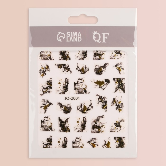 Наклейки для ногтей &laquo;Феерия&raquo;, фольгированные, цвет чёрный/жёлтый