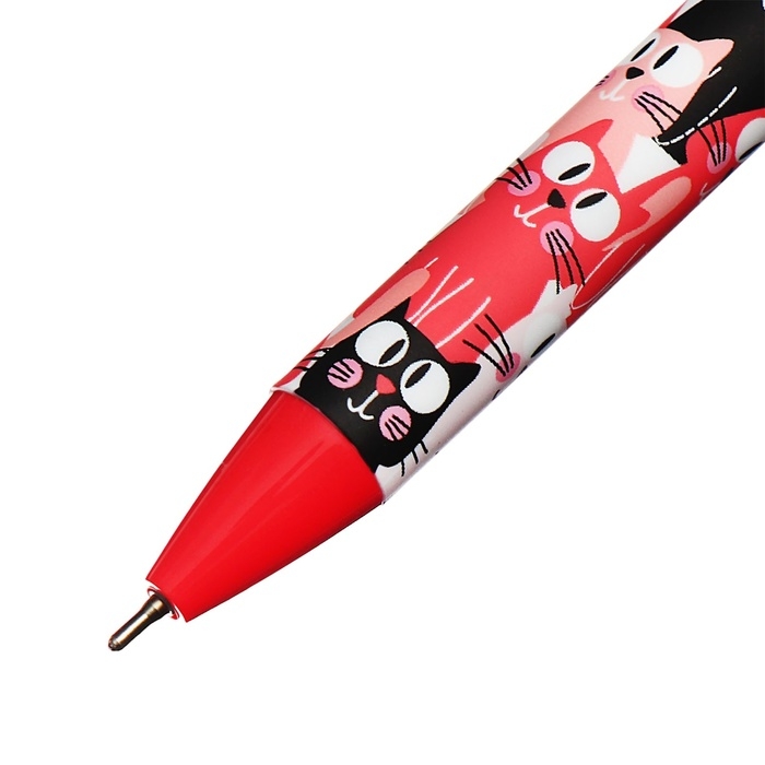 Ручка шариковая автоматическая 0,5 мм, Vinson, синяя масляная, софттач, штрихкод на шт, МИКС