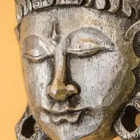 Сувенир интерьерный &laquo;Будда&raquo;, 13&times;5&times;18 см, дерево, серебро