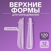 Верхние формы для наращивания в контейнере, 120 шт, 12 размеров, цвет прозрачные