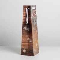 Пакет под бутылку крафтовый &laquo;Снежного счастья в новом году&raquo;, 13 х 35 х 10 см