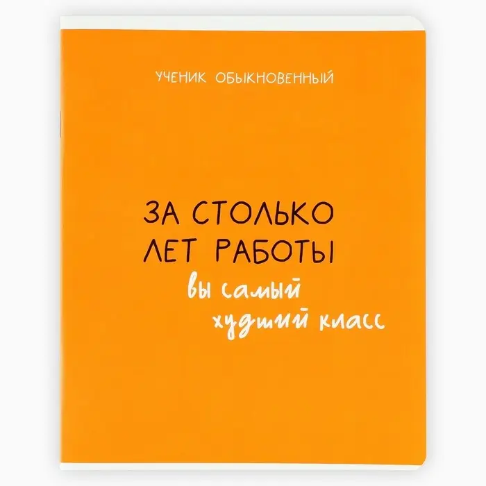 Тетрадь в клетку, 48 л., А5, на скрепке, блок №2 &laquo;Типичный ученик&raquo;, твин лак, уф лак, МИКС